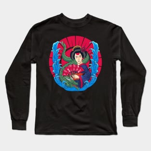 Geisha and the dragon Long Sleeve T-Shirt